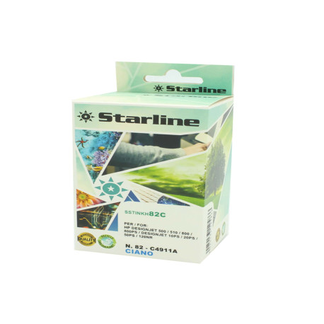 Starline - Cartuccia ink Compatibile per HP N.82 - Ciano - 69ml