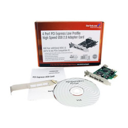 StarTech.com Scheda Pci Express basso prfilo con 4 porte USB 2.0 ad high speed - Adattatore USB - PCIe profilo basso - USB, USB