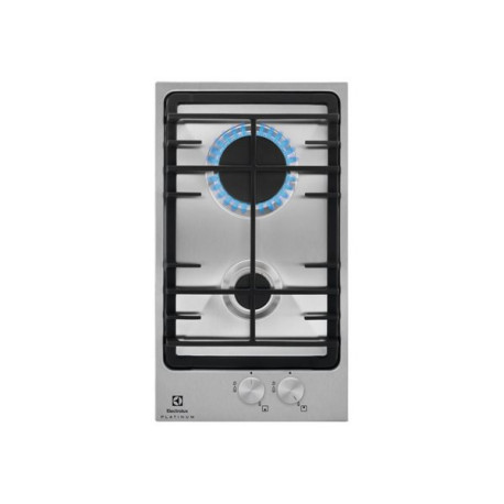 Electrolux EGG3322NVX - Piano cottura a gas - 2 piastre - Nicchia - larghezza: 27 cm - prof. 49 cm - argento - acciaio inossida