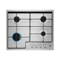 Electrolux Serie 300 Slim line EGS6424X - Piano cottura a gas - 4 piastre - Nicchia - larghezza: 56 cm - prof. 48 cm - acciaio 