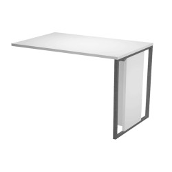 Allungo reversibile dx/sx Essence - 80 x 50 cm - Bianco - Gamba antracite