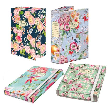 Cartella progetti Nature Flowers - 26 x 34 cm - dorso 7 cm - con elastico - Pigna