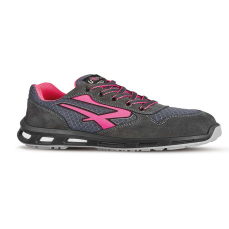 Calzatura di sicurezza Verok S1P SRC - nylon/pelle scamosciata - grigio/rosa - taglia 38 - U-Power