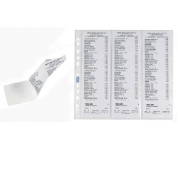Buste forate per scontrini fiscali - 6 Spazi - 25,2 x 30,7 cm - trasparente - Favorit - conf. 10 pezzi