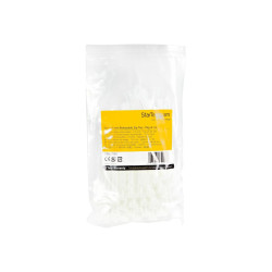 StarTech.com Fascette fermacavo riutilizzabili da 12 cm - Fascette di nylon per interni/esterni, 100 pezzi - bianco (CBMZTRB5) 