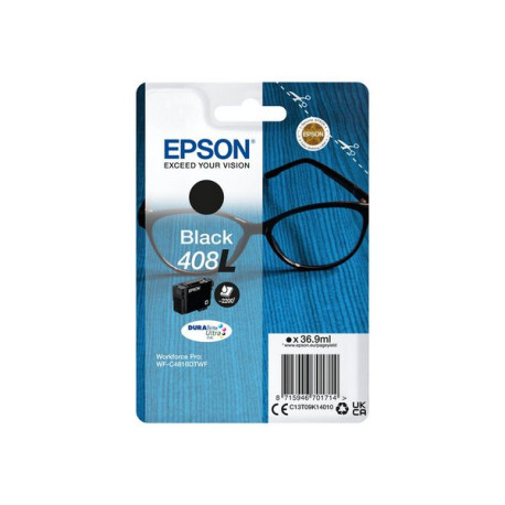 Epson 408XL - 36.9 ml - capacity extra-elevata - nero - originale - blister - cartuccia d'inchiostro - per WorkForce Pro WF-C48