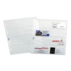 Buste forate Portabiglietti - 8 Tasche - 22,2 x 31,2 cm - trasparente - Favorit - conf. 10 pezzi