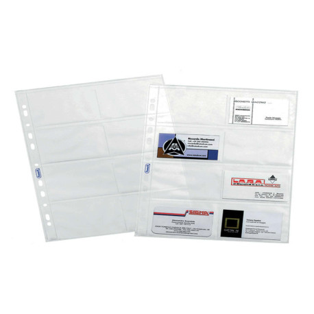 Buste forate Portabiglietti - 8 Tasche - 22,2 x 31,2 cm - trasparente - Favorit - conf. 10 pezzi