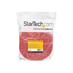 StarTech.com Rotolo di nastro con chiusura a strappo da 30,4 m - Rosso (HKLP100RD) - Bloccaggio con aggancio a cappio - 30.48 c