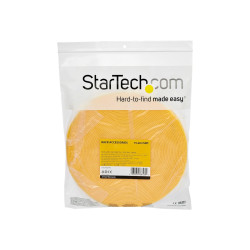 StarTech.com Rotolo di nastro con chiusura a strappo da 7,6 m - Fascette riutilizzabili tagliate a misura - Giallo (HKLP25YW) -