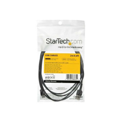 StarTech.com Cavo adattatore da USB 2.0 a USB-C di 2 m -  Fibra aramidica e Protezione EMI -Cavo di ricarica TPI - Nero  (RUSB2