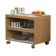 Carrello angolo Ristoro - su ruote - 70 x 43,8 x 73 cm - bianco/noce chiaro