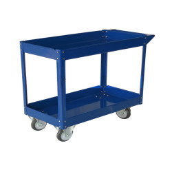 Carrello da lavoro - 2 ripiani - 84 x 41 x 82 cm - portata max 100 kg - acciaio verniciato - blu - Serena Group