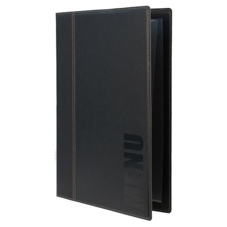 Portamenù Trendy - 1 inserto doppio incluso - A4 - 24 x 34 cm - nero - Securit