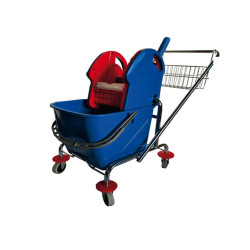 Carrello per pulizie Grouse26 - 25 L - 41 x 58 x 93 cm - blu/rosso - Taxon