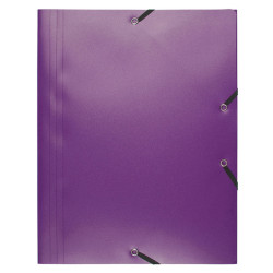 Cartellina 3 lembi - con elastici - PPL - 24 x 32 cm - viola - Exacompta