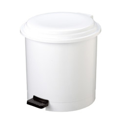 Pattumiera a pedale Ruf - PP - 12 L - diametro 27 cm - altezza 34 cm - bianco - Medial