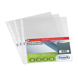 Buste forate Special PP - Superior - liscia - 22 x 30 cm - trasparente - Favorit - conf. 50 pezzi