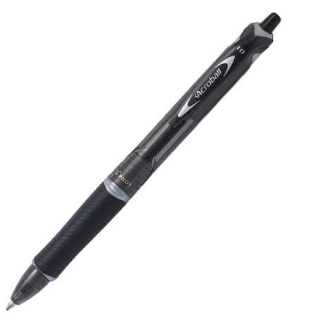 Penna a sfera a scatto Acroball Plastic - punta 1,0mm - nero - Pilot