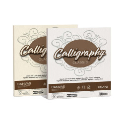 Carta Calligraphy Canvas - A4 - 200 gr - bianco 01 - Favini - conf. 50 fogli