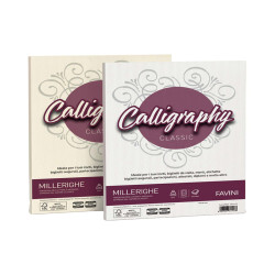 Carta Calligraphy Millerighe - A4 - 200 gr - bianco 01 - Favini - conf. 50 fogli