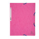 Cartella 3 lembi con elastico angolare - A4 - dorso 0,3 cm - cartoncino Lustrè - rosa - Exacompta