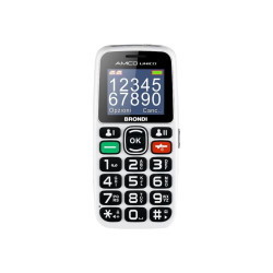 Brondi Amico Unico - Telefono con funzionalità - dual SIM / Internal Memory 32 MB - microSD slot - bianco