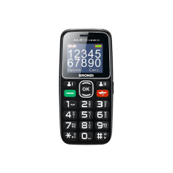 Brondi Amico Unico - Telefono con funzionalità - dual SIM / Internal Memory 32 MB - microSD slot - nero