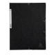 Cartella 3 lembi con elastico angolare - A4 - dorso 0,3 cm - cartoncino Lustrè - nero - Exacompta