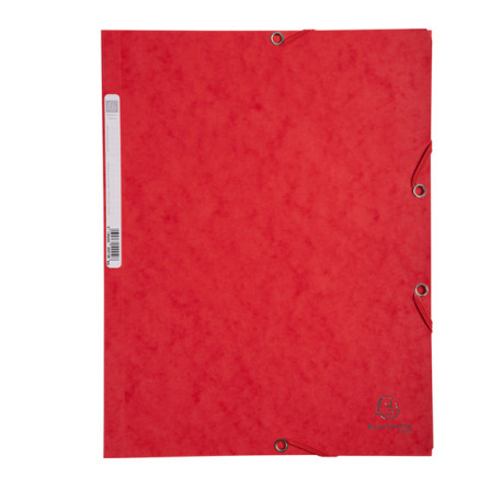 Cartella 3 lembi con elastico angolare - A4 - dorso 0,3 cm - cartoncino Lustrè - rosso - Exacompta