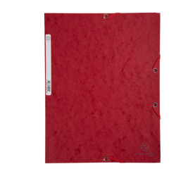 Cartellina con elastico - cartoncino lustrè - 3 lembi - 400 gr - 24x32 cm - rosso ciliegia - Exacompta