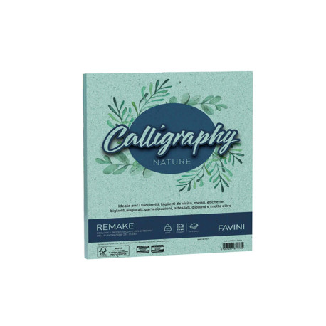 Carta Calligraphy Nature Remake - A4 - 250 gr - acquamarina - Favini - conf. 50 fogli