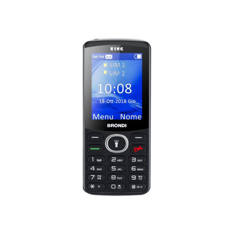 Brondi KING - Telefono con funzionalità - dual SIM - microSD slot - 240 x 320 pixel - rear camera 1,3 MP - nero