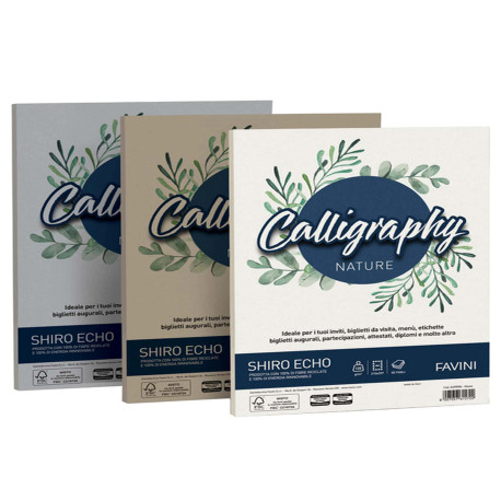 Carta Calligraphy Nature Shiro Eco - A4 - 120 gr - legno - Favini - conf. 50 fogli