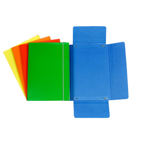 Cartella 3 lembi con elastico - A5 - dorso variabile - cartone plastificato - azzurro - Cartotecnica del Garda