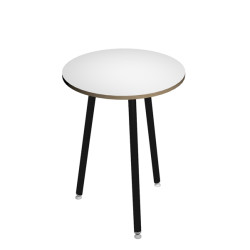 Tavolo alto tondo Skinny Metal - diametro 80 cm - H 105 cm - nero/bianco - Artexport