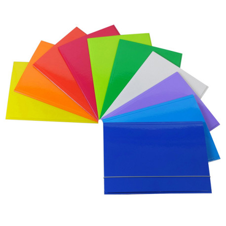 Cartella 3 lembi con elastico - A4 - dorso variabile - cartone plastificato - azzurro - Cartotecnica del Garda