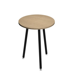 Tavolo alto tondo Skinny Metal - diametro 80 cm - H 105 cm - nero/rovere - Artexport