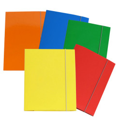 Cartella 3 lembi con elastico - A4 - dorso variabile - cartone plastificato - colori assortiti - Cartotecnica del Garda