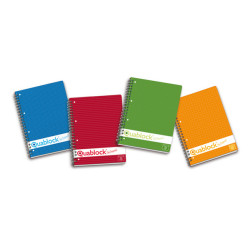 Blocco Quablock Original - spiralato - 22x29,5cm - 5 mm - 120 fogli - 80gr - 4 fori - microperforato - Pigna