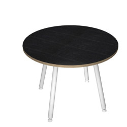Tavolo riunione tondo Skinny Metal - diametro 100 cm - nero venato - Artexport
