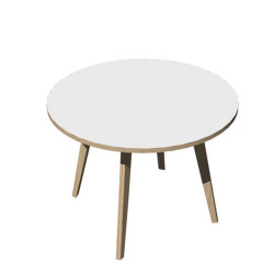Tavolo riunione tondo Woody - diametro 100 cm - rovere / bianco - Artexport