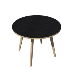 Tavolo riunione tondo Woody - diametro 100 cm - rovere / nero venato - Artexport