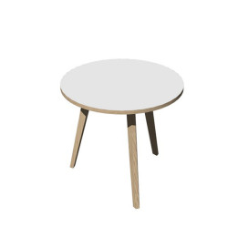 Tavolo riunione tondo Woody - diametro 80 cm - rovere / bianco - Artexport