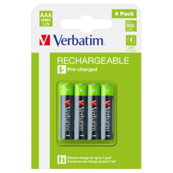Pila ministilo AAA - 1,2V - HR3 - ricaricabili - Verbatim - conf. 4 pezzi
