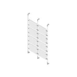TECNOSTYL - Sistema espositivo a cavetti - montabile a parete, montabile a soffitto - 8 compartimenti - per A4 - trasparente