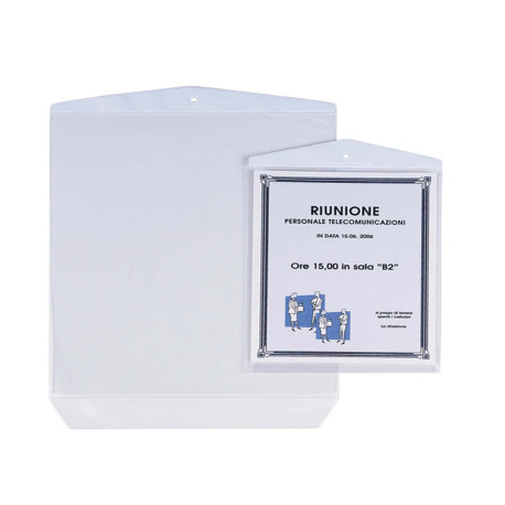 Buste Porta Avvisi Appendicartello - PVC - 23 x 33 cm - trasparente - Sei Rota - conf. 10 pezzi