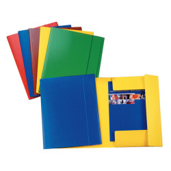 Cartella 3 lembi con elastico - A4 - dorso variabile - presspan - blu - Esselte