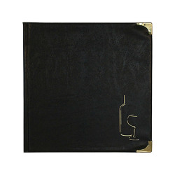 Carta dei vini Basic - A4 - 31,5 x 24 cm - PVC - nero - 4+2 buste fisse incluse - Securit