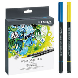 Pennarelli Aqua Brush Duo - punte 2,00 - 4,00 mm - Lyra - astuccio 36 pezzi